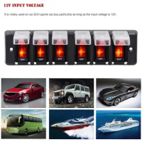 LED Light 6 Gang Marine Switch Panel 4 Gang Car Boat Rocker Switch Panel Overheat Protection Dash for 12V~ 24V