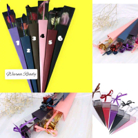 Single rose box ( Jual Tanpa Bunga)  plastik bunga satuan - kertas bunga - single box bunga- box bun