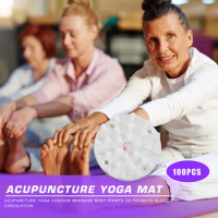 100pcs Plastic Lotus Acupressure Yoga Mat Spikes Workout Pilates Cushion Needle