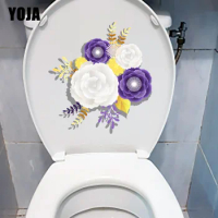 YOJA 19X20.6CM Creative Cartoon Flower Bedroom Decor Fashion WC Toilet Sticker Wall Decal T1-1876