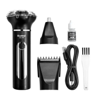 【KEMEI】USB充電式三合一多功能電動水洗理髮器/電鬍刀/鼻毛刀(刮鬍刀/鼻毛器/剪髮器)