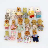2Pcs Simulation Forest Family Animal Figure Rabbit Dolls Figurine Bear Dog Model Toys For Kids Christmas Gift