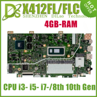 KEFU X412FL Laptop Motherboard For Asus Vivobook 14 X412 X412FLC X412FA X412FJC X412FJG Mainboard With/4G-RAM I7 I5 10th 8th Gen