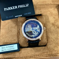 (Little bee小蜜蜂精品) PARKER PHILIP 派克菲利浦PP6887 簍空機械皮錶