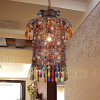 漫咖啡小吊燈東南亞泰式銅吊燈摩洛哥吊燈鏤空鐵藝吊燈過道燈