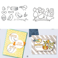 Birds Eye View Stamp and Cutting Dies Eyeglasses Books Clear Stamps for DIY Scrapbooking Embossing Paper Photo Album Crafts Dies