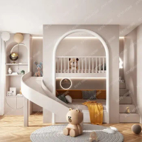 Customized Children's Bed with Sliding Ladder Bed Tree House-Hole Duplex Attic Bed Lower Bunk Bunk Bed camas para niños