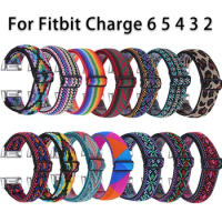 Nylon Elastic Bracelet Band Loop For Fitbit Charge 6 5 4 3 2 Woven Sports Watchband Wrist Strap For Fitbit Charge 3 4 5 bracelet