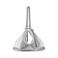 Jimmy Choo Callie Leather Clutch Bag Silver