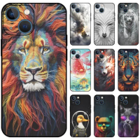 Silicone Case For Apple iPhone 8 7 14 Pro XS Max 6 6S Plus XR X Cute Dog Cat Wolf Duck Lion Tiger Dragons Cartoon Pattern Cover