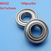 100pcs/lot 685ZZ 685 ZZ 5x11x5mm Deep Groove Ball Bearings Miniature bearing Double metal cover 5*11*5mm