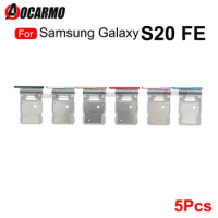 5Pcs For Samsung Galaxy S20 FE S20fe Sim Card Slot Holder Sim Tray Reader Socket Replacement Parts