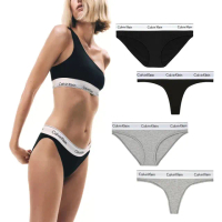 【Calvin Klein 凱文克萊】Modern Cotton女內褲棉質寬腰帶丁字褲/三角褲/CK內褲(多款任選F3786.F3787)