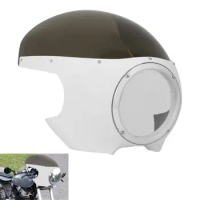 Motorcycle 5.75" 5-3/4" Cut Out Headlight Fairing Windscreen Fit For Harley Cafe Racer Dyna Sportster XL 883 1200