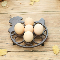 歐式鑄鐵復古廚房家用托盤創意雞蛋架餐廳桌面擺件食物收納盒免郵