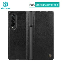 for Samsung Galaxy Z Fold 3 Case Nillkin Qin Series PU Leather Back Cover for Samsung Galaxy Z Fold 3 / W22 5G Cases