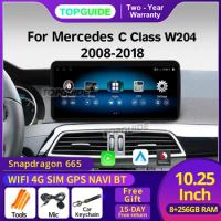 TOPGUIDE 10.25'' Android 12.0 Carplay Auto Car Radio For Mercedes W204 W205 2008-2018 GPS Stereo Multimedia Player DSP WiFi 4G
