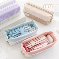 Kawaii Soft Pencil Cases Large Capacity Cute Bag Pouch Back To School Holsters For Girls Korean Stationery New