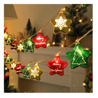 【半島良品】300cm聖誕電鍍星星球聖誕派對裝飾燈串(掛布 聖誕節 聖誕燈 裝飾燈)