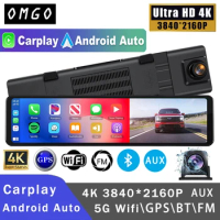 11.26" 4K 2160P Car Dvr Carplay Android Auto Dash Cam GPS WIFI BT FM Stream Rear View Mirror Dashcam Dvrs Camera Drive Recorder