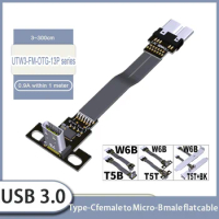 Type-C USB 3.0 Micro-B OTG Extension Ribbon Cable Fold 90 FPV Slim Flat Flexible FPC Charge Brushless Handheld Gimbal Monitor