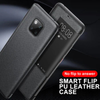 Flip Cover for Huawei Mate 20 Pro Case Smart Touch View Cross texture Flip Leather Case for Mate 20Pro Protector Case Shell