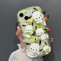 Sanrio Cute Fresh Green Pochacco Phone Case for Iphone 7.8Plus Xsmax1213Pro14Promax All Inclusive Silicone Mobile Phone Shell