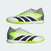 adidas 愛迪達 PREDATOR ACCURACY.3 IN 男款 運動 平底 室內足球鞋 白黑螢光綠(GY9990)