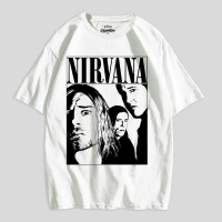 TeeZest kaos band nirvana putih / nirvana t shirt/ t shirt band vintage /oversize/ kaos band vintage