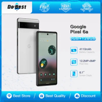 Original Unlock Google Pixel 6A 5G Mobile Phone 6.1" 6GB RAM 128GB ROM NFC 12.2MP+12MP+8MP CellPhone OctaCore Android SmartPhone