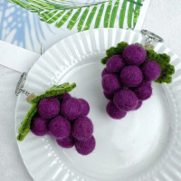 Nepal Artificial Fruit Handmade Wool Felt Artificial Sunshine Rose Grape Pendant Bag Hanging Decorat