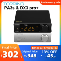 TOPPING DX3 PRO+ DAC Headphone Amplifier And TOPPING PA3s Power Amplifier Combo