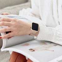 【秋冬新色系】新款  Apple Watch 磁吸錶帶 荔枝紋錶帶 S9 S8 SE 41 45 蘋果錶帶 40 44