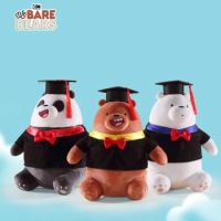 Original We Bare Bears Plush Toys Graduation Season Panda Doll Dr. Cap Soft Stuffed Dolls Plushies Gifts