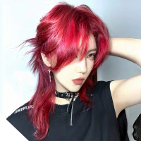 Men Wig Short Synthetic Wig For Male Boy Red Cosplay Anime Party Wig Heat Resistant Fake Hair