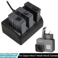 For Gopro Hero5 Battery + AHDBT-501 3-Way Type-C Port Charger For GoPro Hero6 hero7 Camera Accessories