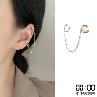 【00:00】縷空耳骨夾/韓國設計無耳洞縷空線條鍊條耳骨夾 單只(2色任選)