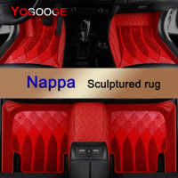 YOGOOGE Cusom Car Floor Mats For Audi A6 C5 1997-2005 Years Nappa Leather Auto Accessories Foot Carpet