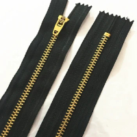 10/20/50pcs 3#18cm(7inch) black Brass Metal Closed End Zipper On Black Nylon Coil Zipper