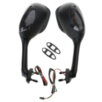 Motorcycle Adjustable Rear View Mirror with Integrated LED Turn Signals Suitable For GSXR600 GSXR750 GSXR1000 K8 K9 2pcs