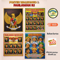 poster gambar pahlawan nasional dan Walisongo