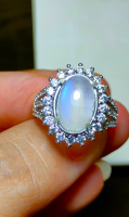 NATURAL MOONSTONE SRILANKA 4 CTS SILVER RING 10.5