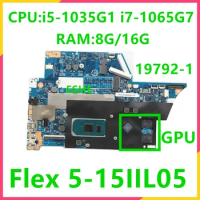 For Lenovo Ideapad Flex 5-15IIL05 Laptop Motherboard 5B20S44398 5B20S44397 With i5 i7 10th Gen CPU RAM 8GB/16G LC55-15C 19792-1