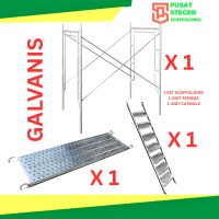Pusat Steger Scaffolding 1 Set Scaffolding 190 Galvanis 1 Unit Catwalk 1 Unit Tangga 190 Galvanis