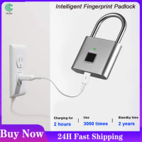 Fingerprint Lock Smart Padlock Keyless USB Rechargeable Anti-Theft Thumbprint Door Lock Fingerprint Smart Padlock Quick Unlock
