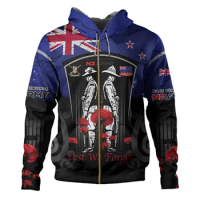 New Zealand Flag Silver Silver Fern 3d Printed Graphic Hoodie New In Hoodies &amp; Sweatshirts Zip Hoodies For Men Y2k Pullover Coat