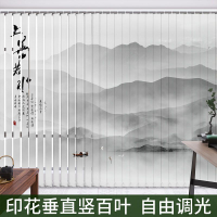 窗簾 門簾 可客製化尺寸 印畫垂直簾豎式百葉窗簾辦公室書房陽臺落地遮光隔斷門電動夢幻簾