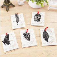 1Pcs Bookmarks Black Elegant Metal Hollow Fine Bookmarks For Books Classical Feelings Chinese Style Wind Student Stationery