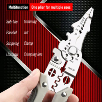 Crimper Cable Cutter Adjustable Automatic Wire Stripper Multifunctional Stripping Crimping Pliers Terminal Universal Hand Tool