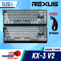 Rexus KX-3 Keyboard Mekanik 65% - Hitam, Abu-abu, Coklat